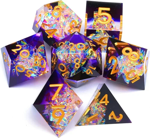 Miniatura 16 de Juego de dados de metal D&D Dragón y mazmorra de metal poliédrico, estilo punk, juego de rol RPG Explorer, MTG Pioneer Game DND, juego de dados