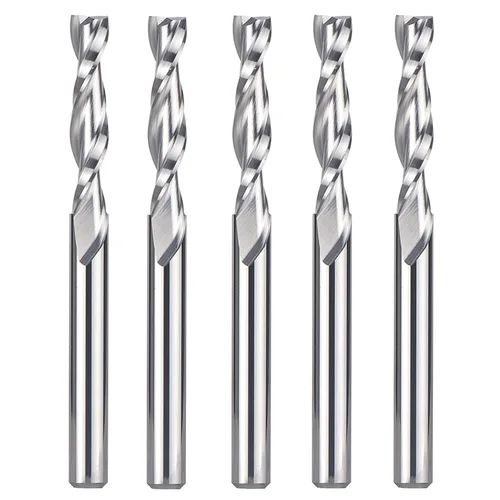 Miniatura 17 de SpeTool 5 brocas de compresión para enrutador de 1/4 de pulgada, diámetro de corte de 1/4 de pulgada, de carburo hacia arriba y hacia abajo, fresas