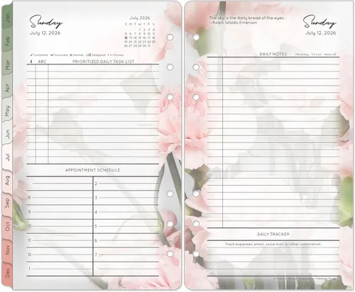 Miniatura 14 de FranklinCovey - Recambio de planificador Blooms Dos páginas por día - encuadernado en anillo (compacto, abril de 2026 - marzo de 2027)