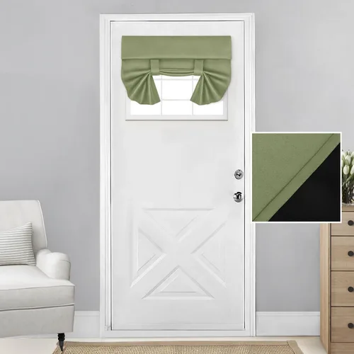 Miniatura 74 de HOMEIDEAS Cortinas 100% Opacas para Luces Laterales de Puerta Principal, Cubierta de Ventana de Puerta de Aula, Persianas de Privacidad