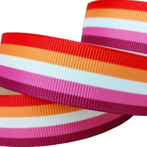 Miniatura 9 de LGBTQ Rayas LGBTQ Impreso 7/8 Pulgadas Cinta Grosgrain Blanca Gay Pride Cheer 10 Yardas