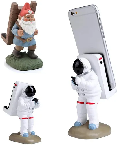 Bonito soporte de escritorio divertido para teléfono celular, Papá Noel o astronauta astronauta, universal para iPhone y otros teléfonos