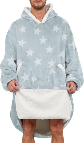 Miniatura 24 de Century Star Manta con capucha para mujeres y hombres, sherpa, de gran tamaño, gruesa, acogedora, suave, cálida, para adultos, sudadera con capucha
