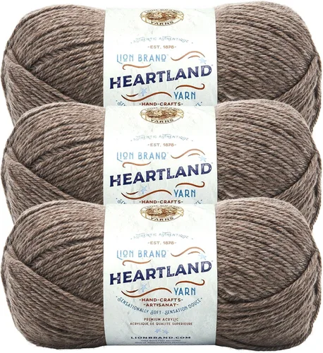 Miniatura 43 de Lion Brand Yarn Heartland Yarn - Hilo multicolor para tejer, tejer y tejer, paquete de 3, color congaree