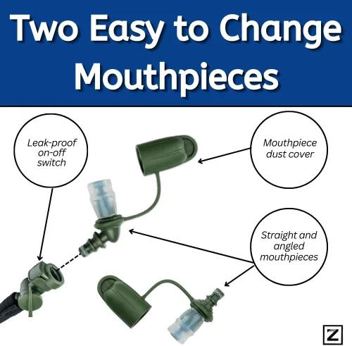 Miniatura 5 de Zee Best Hygienic Hydration Bladder Hygienic Features: Easy-to Clean, Dual Wide Openings, Multiple Mouthpieces w/ Quick-Connect, BPA-Free, Leakproof