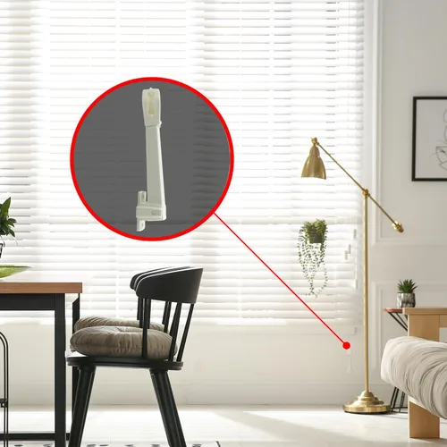 Miniatura 8 de Amazing Drapery Hardware Tensor de cable con resorte para bucles de cable, marfil, montaje en pared o piso, 1 paquete