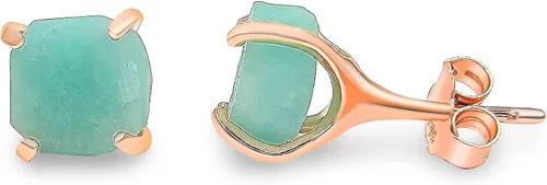 Miniatura 10 de Aretes de piedra preciosa natural en bruto con oro rosa sobre plata de ley 925, 6 a 0.276 in, regalo de piedra de nacimiento de calidad genuina