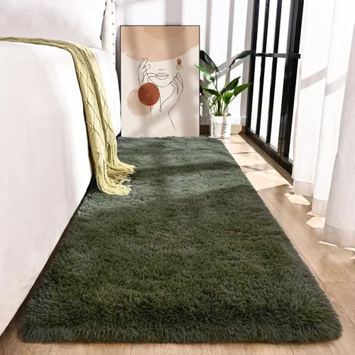 Miniatura 29 de Przemy - Alfombra mullida para dormitorio y sala de estar, alfombra de 4 x 6 pies, beige, alfombra de pelo largo suave y esponjosa, alfombra