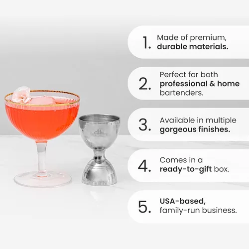 Miniatura 2 de A Bar Above Jigger de campana de alta calidad, acero inoxidable 304 doble jigger de cóctel con 10 medidas internas, herramienta de barra profesional
