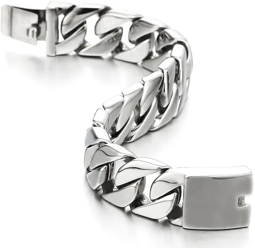 Miniatura 2 de COOLSTEELANDBEYOND Pulsera masculina de acero inoxidable para hombre
