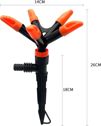 Miniatura 2 de Aspersor giratorio de 360° - Aspersor de césped con ángulo ajustable de 45°, sistema de riego para césped y jardines domésticos, hecho