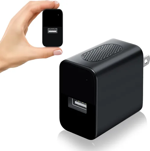 XISRU Cámara de seguridad con detección de movimiento, video de 1080P, almacenamiento de 64 GB, visión nocturna, color negro