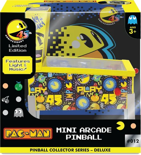 Miniatura 5 de Pac-Man: Mini Arcade Pinball – Edición Coleccionista 45 Aniversario, juego de mesa de luces y sonidos, desafíos de tiro de habilidad, juguete