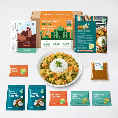 Miniatura 24 de eat2explore Kit de cocina global para adultos, recetas auténticas, especias esenciales y maridajes de bebidas, perfecto para citas nocturnas