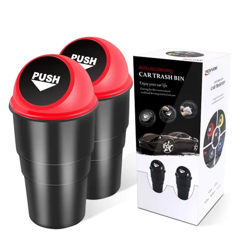 Miniatura 8 de Bote de basura para automóvil con tapa, a prueba de fugas, contenedor de basura pequeño para automóvil, oficina, hogar, cocina, dormitorio, juego