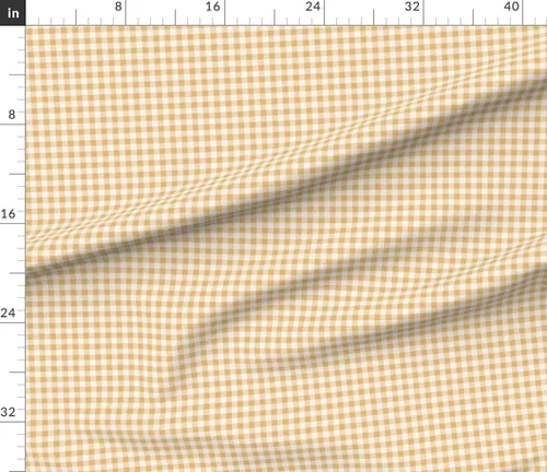 Miniatura 2 de Spoonflower Tela – Honey Gingham 89 rayas amarillo brillante dorado feliz niña impresa en pétalos Signature tela de algodón Fat Quarter – Coser