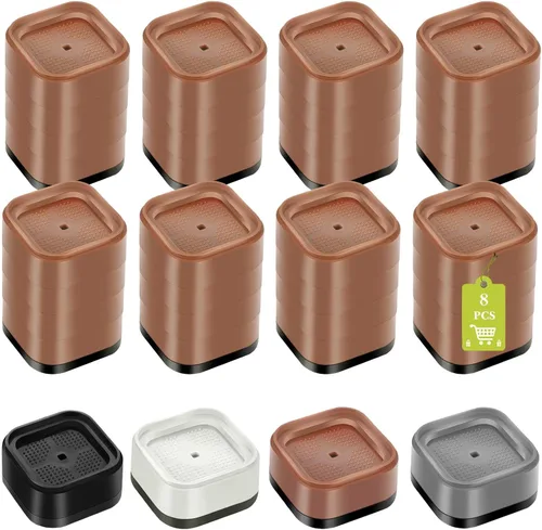 Miniatura 32 de Paquete de 12 elevadores de muebles de 1, 2 o 3 pulgadas, elevadores de cama ajustables resistentes para mesa, escritorio, sofá, silla, gabinete