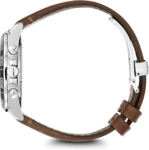 Miniatura 4 de Victorinox Fieldforce - Reloj cronólogo clásico con esfera negra y correa de cuero marrón, Marrón, Cronógrafo