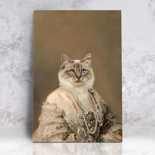 Miniatura 13 de Pintura personalizada para retratos de mascotas de perros y gatos, estilo renacentista sobre lienzo, retrato real de mascotas a partir de la foto