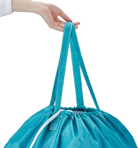 Miniatura 4 de HOMEST Paquete de 2 bolsas de lavandería de viaje con asas, base cuadrada que puede transportar hasta 3 cargas de ropa, almacenamiento de ropa sucia