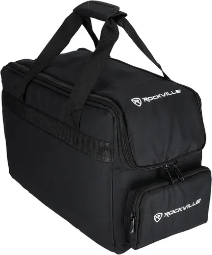 Miniatura 6 de Rockville RockWedge LED Bundle: (10) luces par inalámbricas DMX recargables RGBWA UV de 54 W, (2) bolsas de viaje acolchadas RLB30 para luces