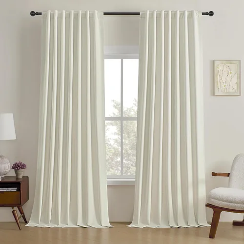 Miniatura 60 de Cortinas opacas de 54 pulgadas de largo para dormitorio, sala de estar, cortinas beige con aislamiento térmico, oscurecimiento de la habitación