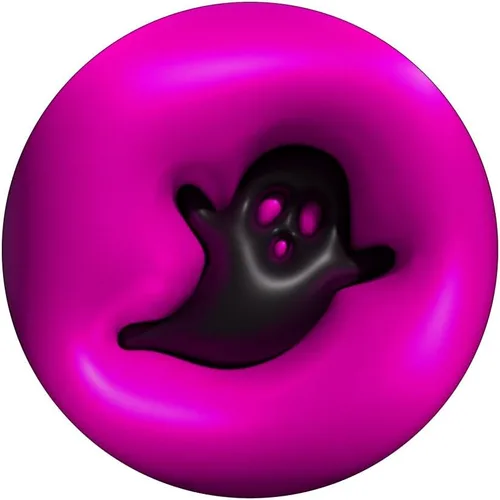 Miniatura 3 de Ghost Halloween Hot Pink 3D Puffy Spooky Cute PopSockets MagSafe PopGrip para iPhone