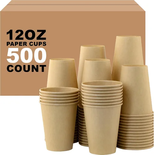 Miniatura 15 de Paquete de 100 tazas de café desechables de pared ondulada corrugada de 16 onzas con tapas y pajitas, tazas aisladas resistentes para bebidas