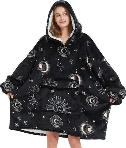 Miniatura 24 de Fiosnow Sudaderas con capucha de pizza y papas fritas para mujeres y hombres, sudaderas con capucha de tamaño grande para adultos, manta portátil