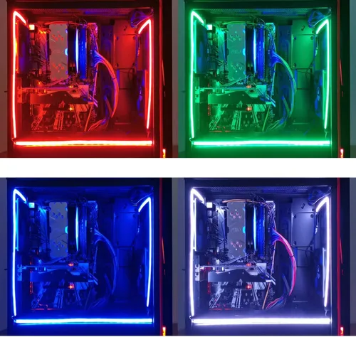 Miniatura 3 de airgoo NEON - Tira LED RGB para PC, tubo de goma de silicona difusa de 15.75 x 0.55 x 0.28 pulgadas, para cabezal RGB de 12 V de 4 pines, viene