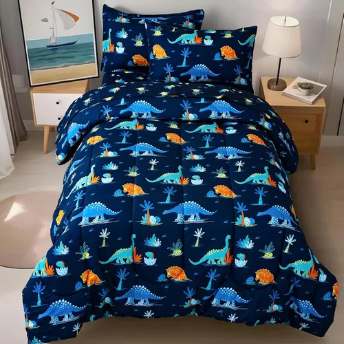 Miniatura 20 de david's kids Juego de ropa de cama de 4 piezas para niños pequeños - Juego de ropa de cama suave y transpirable para niñas, incluye edredón