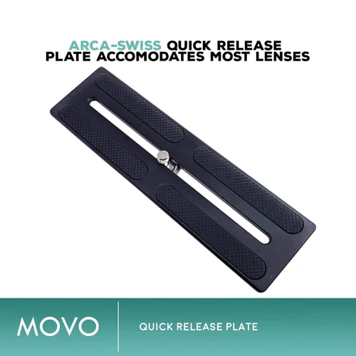 Miniatura 9 de Movo GH800 Cabezal de trípode de cardán profesional de fibra de carbono con placa de liberación rápida Arca-Swiss - para fotografía de aves y vida