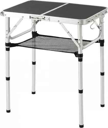 Miniatura 9 de Mesa de campamento plegable pequeña, 24 pulgadas de largo x 16 pulgadas de ancho con patas de altura ajustable, mesa de comedor de aluminio ligera