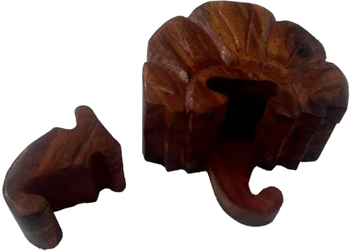 Miniatura 4 de Purpledip Caja mágica de madera rompecabezas 'Umbrella': caja de recuerdo misteriosa hecha a mano regalo (11965)