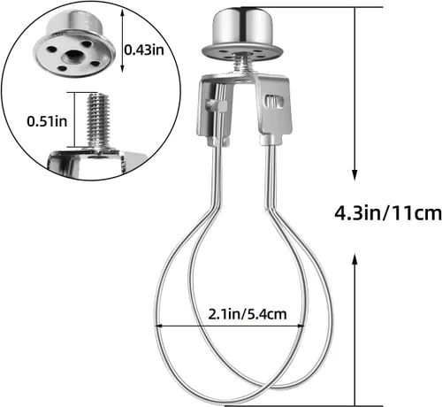 Miniatura 2 de yuntop Adaptador de pantalla de clip, adaptador de clip de bombilla de pantalla de lámpara, incluye remate, soporte para pantalla de lámpara