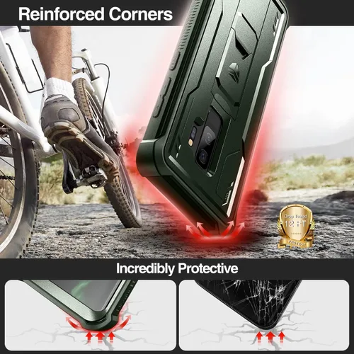 Miniatura 3 de Dexnor Funda para Samsung Galaxy S9+ Plus, [protector de pantalla y soporte integrados] Protección de grado militar resistente a prueba de golpes