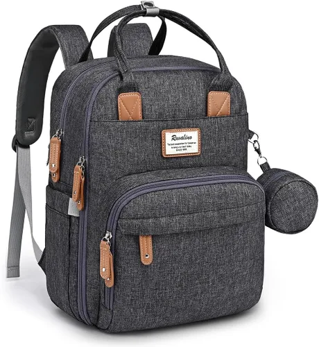 RUVALINO Mochila para pañales, mochila multifuncional para viajes, mochila de maternidad para cambiar al bebé, de gran capacidad, impermeable, color