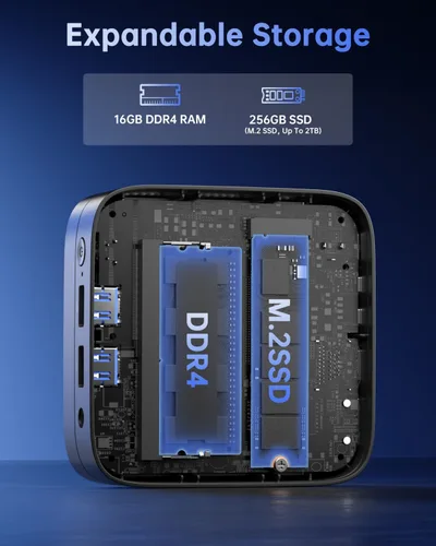 Miniatura 4 de KAMRUI Mini PC, Computadora de Escritorio Essenx E1 N95(hasta 3.4GHz) Mini Computadoras 16GB RAM 512GB SSD Micro PC, Mini Tower Desktop PC