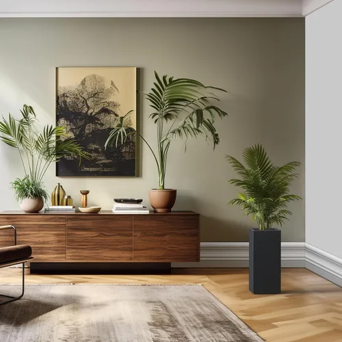 Miniatura 3 de Kante Maceta rectangular de hormigón de 20.3 pulgadas de alto, moderna maceta de diámetro cuadrado con orificio de drenaje y tapón de goma