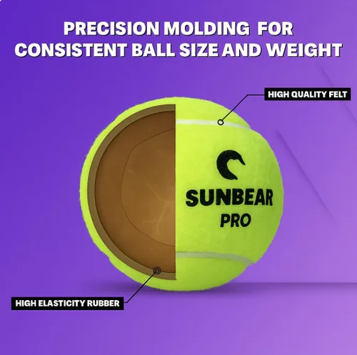Sunbear Pelotas de pádel – Pro Edition 3 unidades | Pelotas presurizadas de calidad de torneo para tenis de pádel – rebote rápido y animado, fieltro