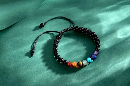 Miniatura 3 de QINJIEJIE Pulsera de cuentas de chakras para meditación, relajación, ansiedad, pulsera de cristal curativo para mujeres y hombres, Piedra Cristal
