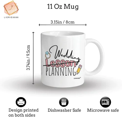 Miniatura 2 de Taza de planificación de lecciones de boda para profesores, regalos para novia, taza de café de compromiso