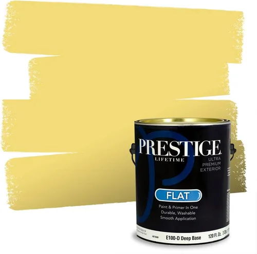 Miniatura 233 de PRESTIGE Pinturas Pintura Exterior e Imprimación En Uno, 1 Galón, Satinado, Pareja Comparable de Benjamin Moore* Amarillo* 320BM-PCM