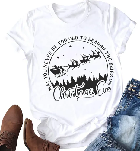 Miniatura 15 de Camisa de Navidad para mujer, manga raglán, con gráficos, para festivales de Navidad, lindas camisetas de moda para vacaciones, casual, regalo