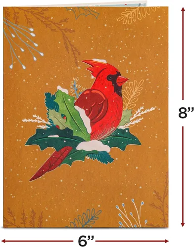 Miniatura 2 de Frndly by Paper Love Bird House Tarjeta de Navidad Pop Up, Tarjetas de Felicitación Emergentes 3D Hechas a Mano, Para Navidad o Días Festivos, 100%