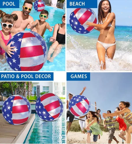 Miniatura 3 de POZA Flotador inflable de piscina de Estados Unidos – Lujosa tumbona divertida llena de confeti de estrellas plateadas brillantes, diseño de bandera