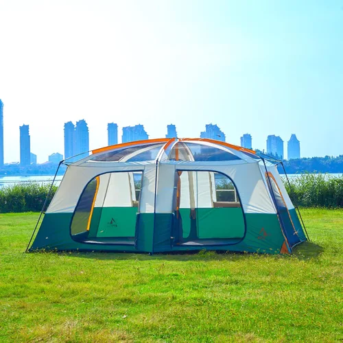 Miniatura 4 de KTT Extra Large Tent 6-10-12-14 Person(Style-B),Family Cabin Tents,2 Rooms,3 Doors and 3 Windows with Mesh,Straight Wall,Waterproof,Double Layer,Big