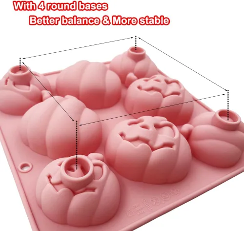 Miniatura 4 de Moldes de silicona de calabaza 3D, paquete de 2 moldes de calabaza de Halloween para velas de aromaterapia, pudín de chocolate, postre de gelatina