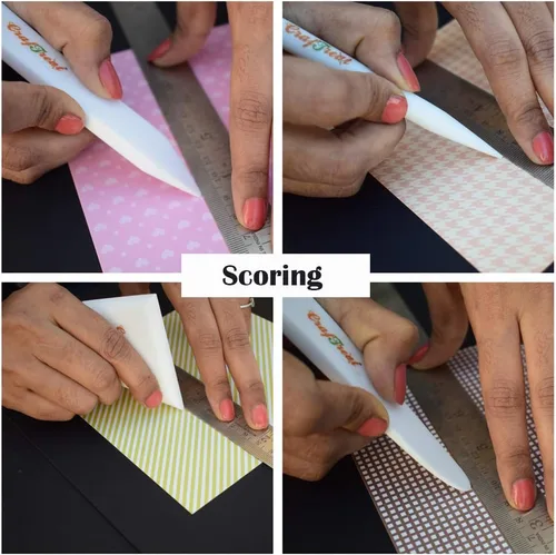 Miniatura 3 de CrafTreat Juego de carpeta de hueso de teflón y herramientas de puntuación - grande, Ergo Square, levantador y bruñidor - Marcador de papel, carpeta