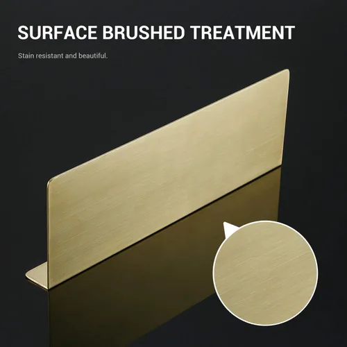 Miniatura 5 de TRUSTMI Estante flotante dorado cepillado SUS304 de acero inoxidable montado en la pared (16 x 4 pulgadas) para baño, cocina, dormitorio, sala
